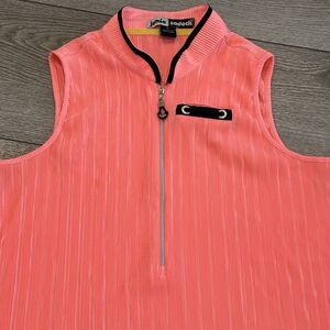 Jamie Sadock Polo Golf Womens XL Abstract Crinkle Active Athletic Sleeveless